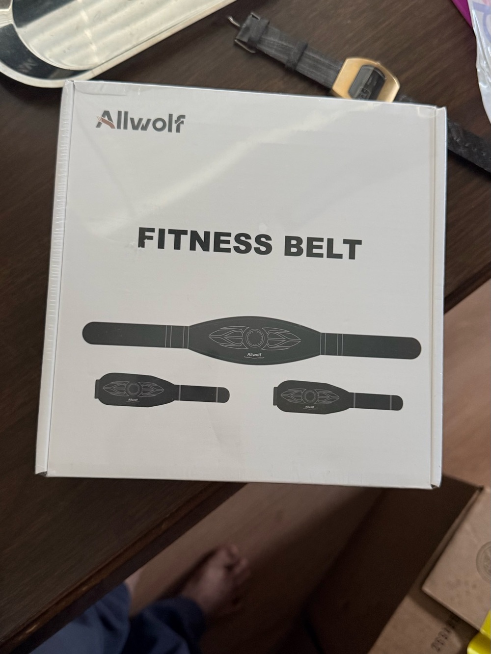 WOLF Black Fitness Belt with Electrode Pads